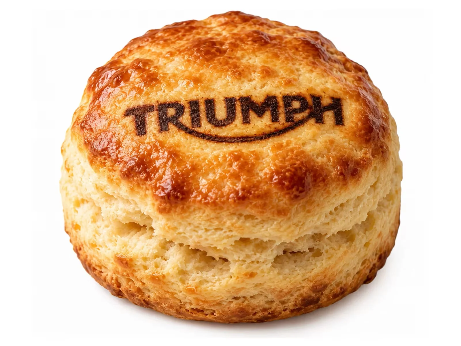 「TRIUMPH」ロゴが焼き付けられたスコーン