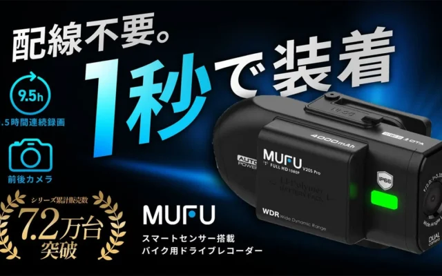 MAXWIN、ヘルメットに1秒で装着できる前後同時録画バイク用ドライブレコーダー「MF-BDVR001-PRO」をMakuakeで先行販売開始