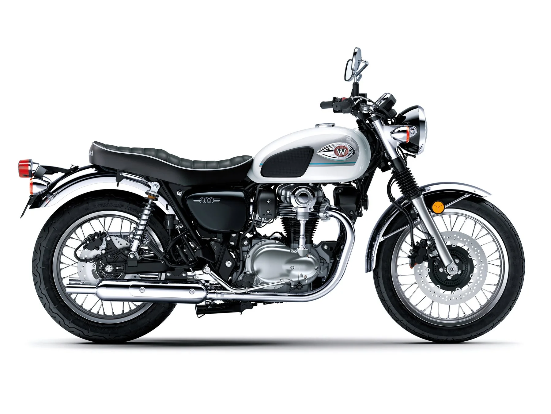 パールクリスタルホワイトのW800斜め