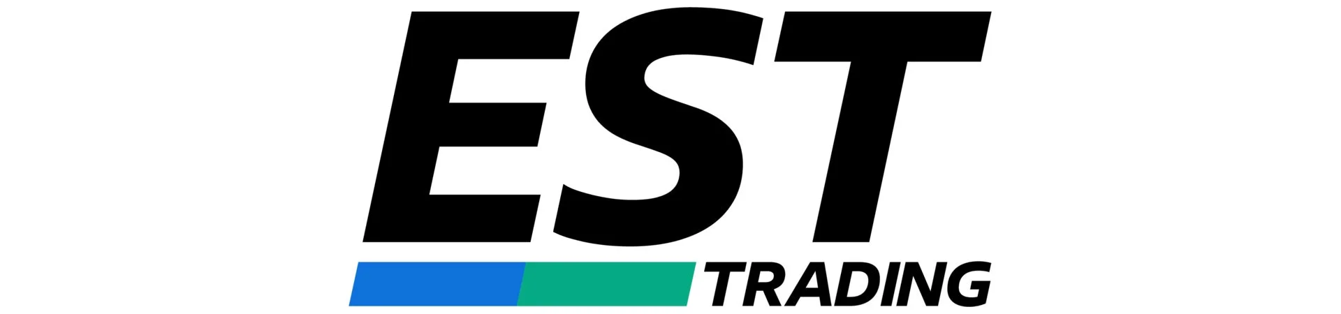 ロゴ、テキスト、企業ロゴ、ブランディング、EST、TRADING、ビジネス、金融、取引、白背景、青、緑
