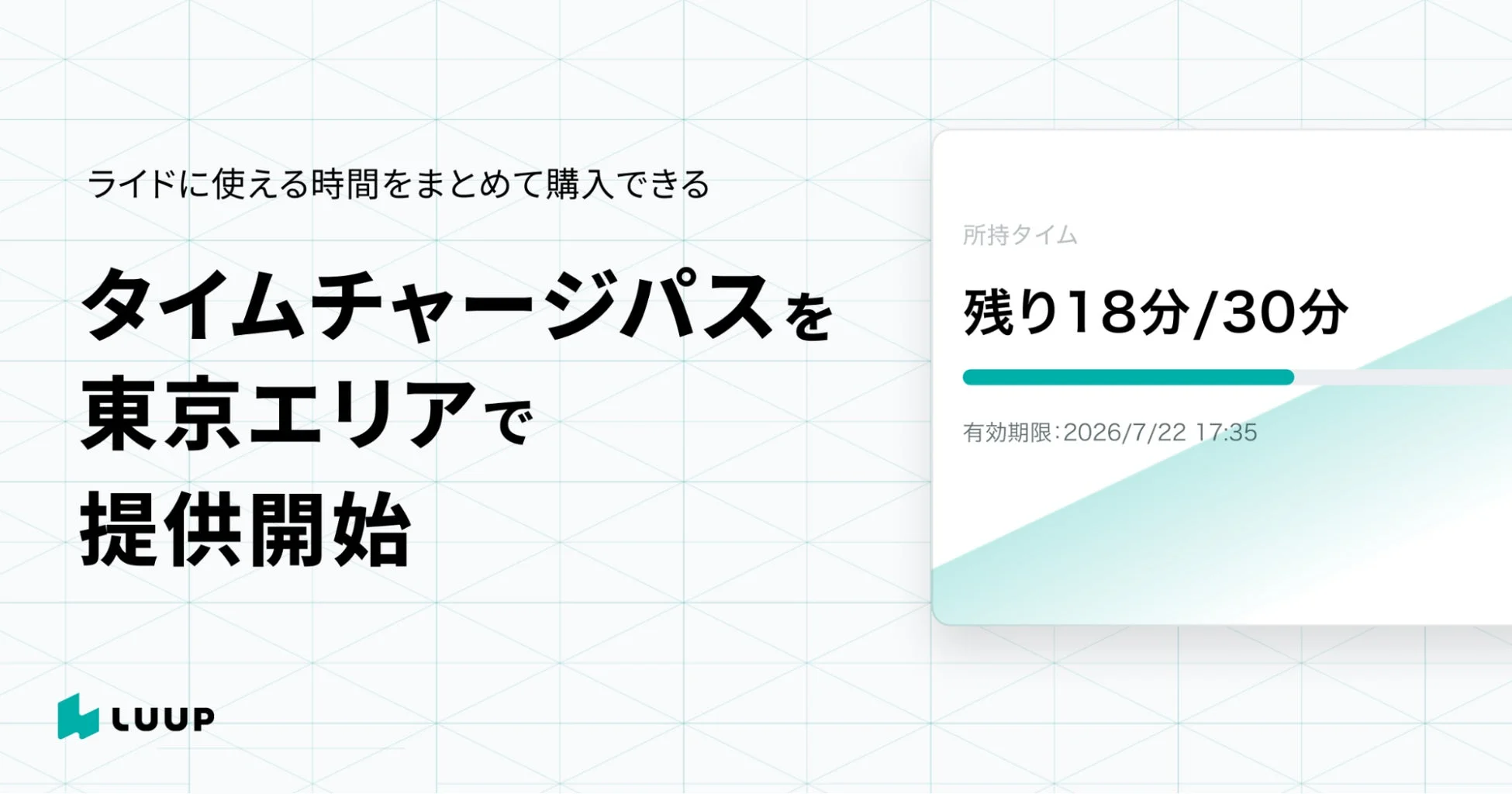 LUUPが東京エリアで「タイムチャージパス」を提供開始！ライド時間をまとめてお得に利用できる新料金プラン