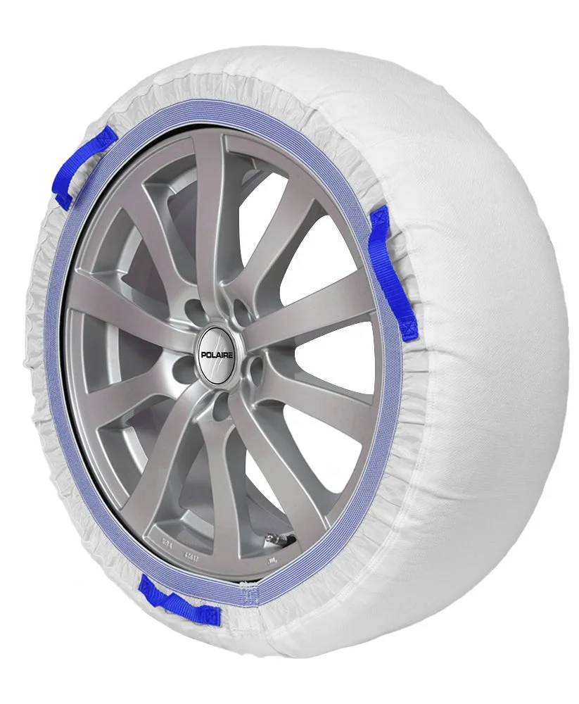 スノーソックス、タイヤチェーン、冬用、雪道、滑り止め、車、ホイール、自動車用品、POLAIRE、白色