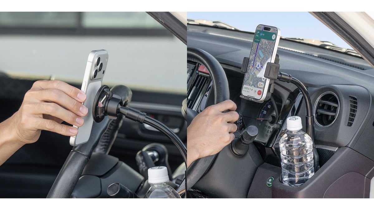 スマホもドリンクも置ける!フレキシブルアームで好きな位置に調整できる車載スマホホルダーを発売