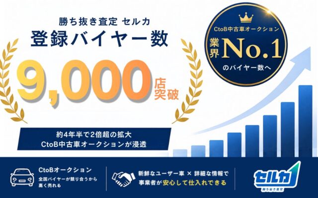 勝ち抜き査定 セルカ、登録バイヤー数が9,000店を突破し業界No1へ